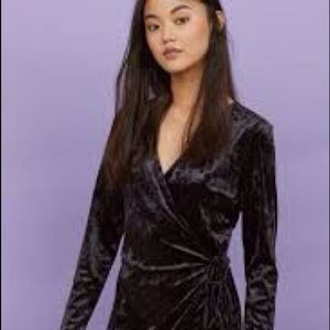 H&M Velvet Wrap Bodycon Mini Dress